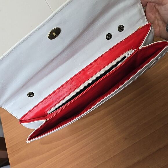 Vintage Koret Leather Clutch Purse Handbag Snakeskin Animal Print Made in Spain - Picture 4 of 8